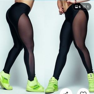 Mesh yoga pants